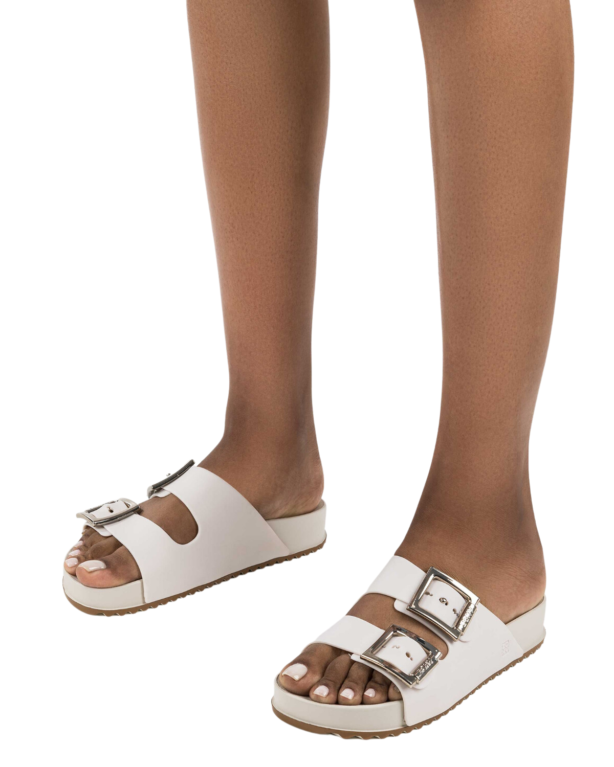 Zaxy Choice Buckle Sliders in White